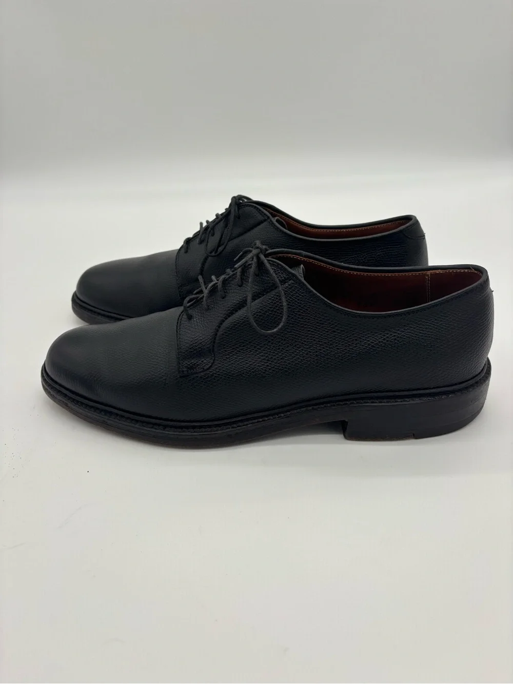 Alden Black Leather Derby Blucher Shoes